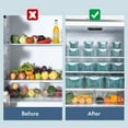thumbnail image 3 of 5 contenedores para almacenar frutas y verduras en el refrigerador, con tapa, colador y organizador., 3 of 11