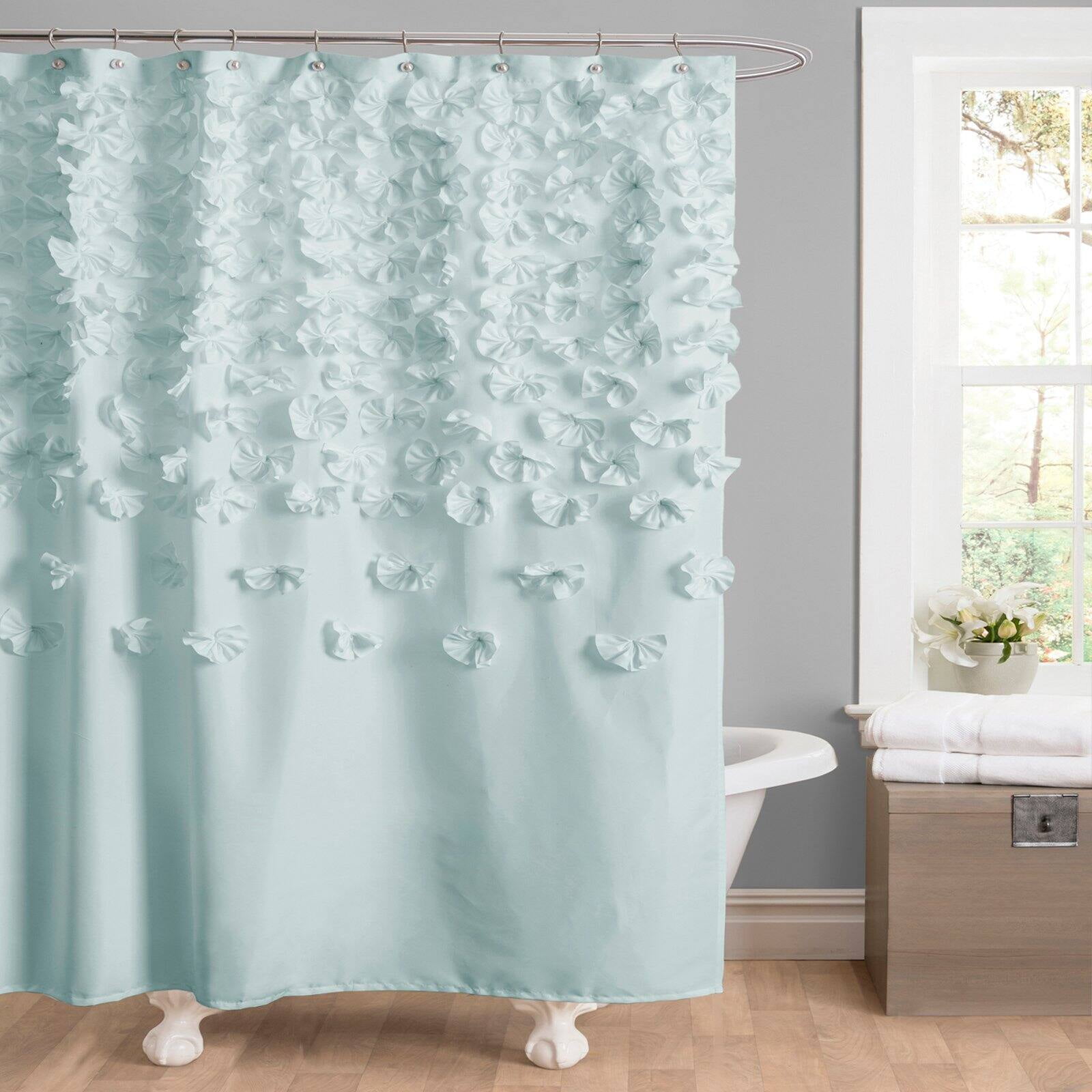 Lush Decor Lucia Textured Polyester Shower Curtain