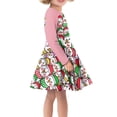 thumbnail image 2 of FKELYI Christmas Long Sleeve Dresses Size 15-16 Years Casual Cartoon Snowman Children Swing Skater Dress Elastic Teen Dresses Long Sleeve for Girls, 2 of 4