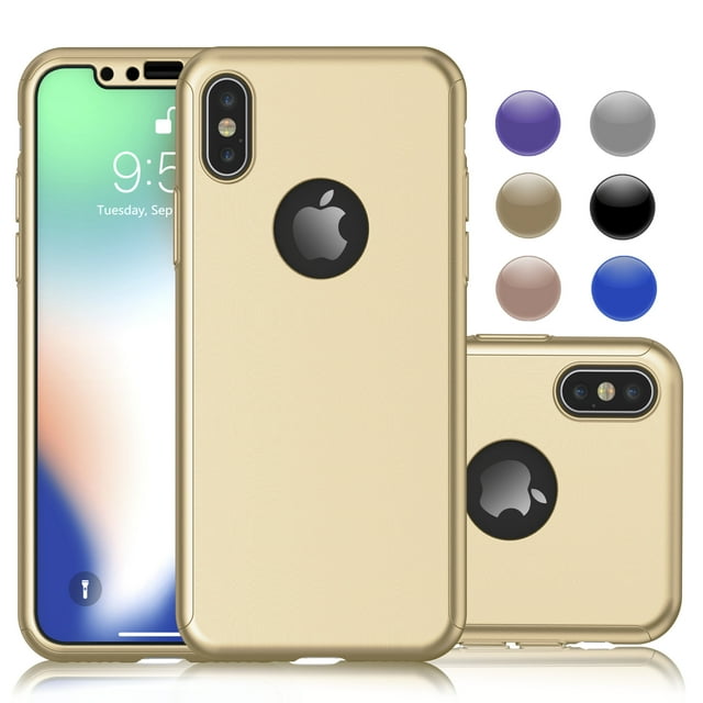 Cases for Apple iPhone XS Max / iPhone XS / iPhone XR / iPhone X, Ultra Thin Hard Slim Case Full Protective With Tempered Glass Screen Protector Case Cover -Red