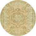 thumbnail image 1 of Ahgly Company Machine Washable Indoor Round Abstract Brown Gold Area Rugs, 3' Round, 1 of 7