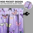 thumbnail image 5 of Purple Lavender Flower Butterflies Kitchen Curtains and Valances Set-3 Piece Kitchen Curtains Sets with Valance for Windows Rod Pocket Machine Washable Kitchen Decor(54"x18"+2x27.5"x24"), 5 of 6