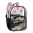 thumbnail image 2 of Large Clear PVC Backpack Heavy Duty See Through Backpack for Adults Work Travel, Striped Pink-bows Printed 12L, 2 of 8