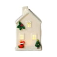 thumbnail image 1 of Lighted Ceramic Christmas Village House Decor, White Miniature Snowy House with LED Lights, Remote-Control Holiday Decoration for Mantel Tabletop Display,C,1pcs,Christmas, 1 of 8
