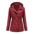 thumbnail image 4 of Mialoley Trench-Coat pour Femmes, Veste à Manches Longues avec Capuche, Fermeture Éclair et Boutons, Veste Décontractée d'Automne avec Poches, 4 of 9