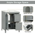 thumbnail image 3 of 24" Bathroom Vanity Cabinet, Bathroom Vanity , with Two Drawers and Door, Adjustable Shelf,  Bathroom Vanities,Ample Storage Space,Grey, 3 of 7