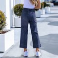 thumbnail image 6 of Fnooota Women's Wide Leg Jeans, Casual Summer High Rise Relaxed Fit Denim Pants with Pockets Dark Blue Size S-2XL, 6 of 6