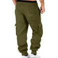 thumbnail image 3 of Wavsuf Mens Cargo Joggers Sport Sweatpants with Pockets Casual Outdoor Trousers Army Green Size 3XL, 3 of 4