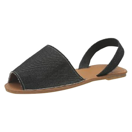 

PEASKJP Dressy Sandals Women Wide Width Wedge Sandals for Women Cutout Peep Toe Mid Heel Rhinestones Fashion Breathable Beach Sandals (Black 7)
