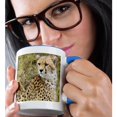 thumbnail image 2 of 3drose, Cheetah Face, Closeup, Tanzania, 15oz Two-tone Blue Mug, 2 of 6
