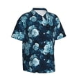 thumbnail image 2 of Daiia Ink Rose Hawaiian Shirt for Men Gentle Cotton Regular Short Sleeve Casual-Large, 2 of 9