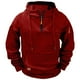 thumbnail image 1 of Ceisia Men's Fleece-Lined Half-Zip Hooded Sweatshirt with Multi-Pockets for Casual & Work Wear Wine XXXL Gifts, 1 of 6