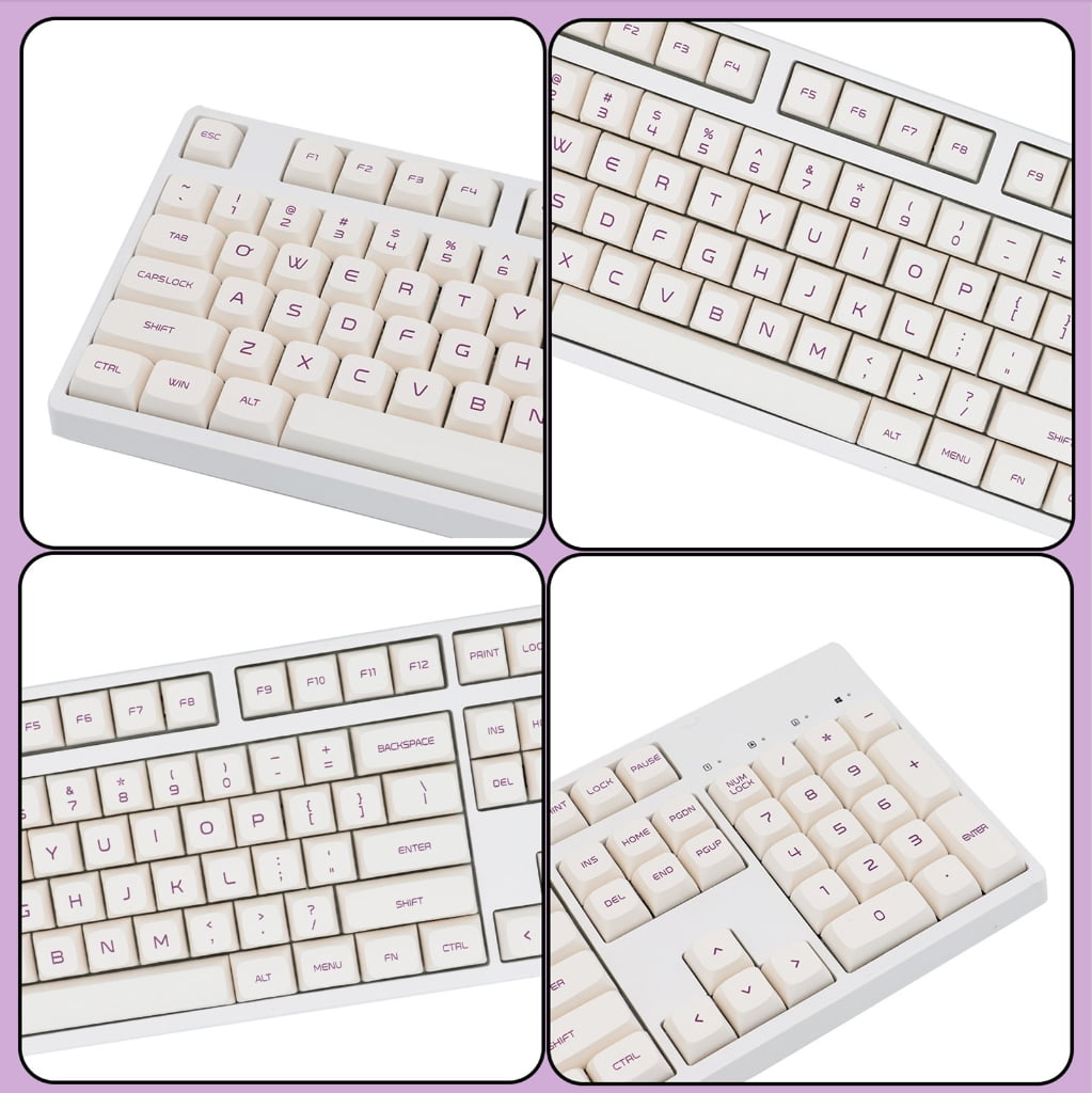 PBT Keycaps With Hot Sublimation Milk Purplee XDA Height 137Keys Full Set For 75 68 980 87 Keyboards Layouts