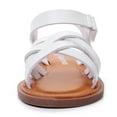 thumbnail image 3 of Apakowa Girls Sandals Open Toe Princess Flat Sandals Strappy Summer Shoes (Color : White, Size : 3 Little Kid), 3 of 8