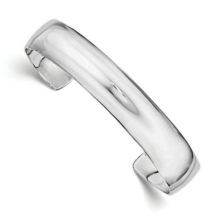 Sterling Silver 6.5in Rhodium-plated Just Like Mommy Polished Domed Cuff Child's Bangle Bracelet