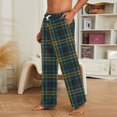 thumbnail image 5 of Nestiefly Men's Cozy Flannel Pajama Pants, Plaid Cotton Sleepwear - Winter Warm Lounge with Pockets & Button Fly Green XXL, 5 of 5