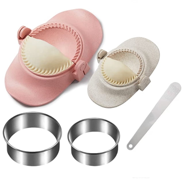Fabricante de Bolas de Masa Hervida, Juego de Moldes para Prensa de Masa de Bolas de Masa Hervida con Cortador de Anillos y Cuchara de Relleno, Utensilio de Cocina para Empanadas