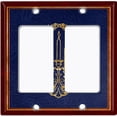 thumbnail image 6 of Metal Light Switch Plate Cover Elegant Gold Candle Frame Maroon Blue FRA036, 6 of 13