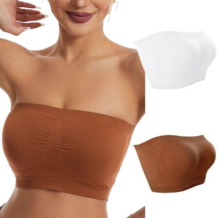 Juslio Minimizer Bras for Women 2PC Wirefree Breathable Solid Strapless Bra