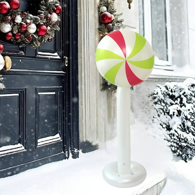 Pvc Inflatable Toys Christmas Inflatable Lollipop Decorations 120cm Multicolor PVC Outdoor Party Holiday Yard Display 1Pcs JASKFLY