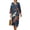 Blue and Red - Crane Flower, variant on DISNIMO Maxi Dresses for Women Cardinal Print Linen Style Casual Dress V Neck Loose Shift Dress 3/4 Sleeve Midi Dresses, S
