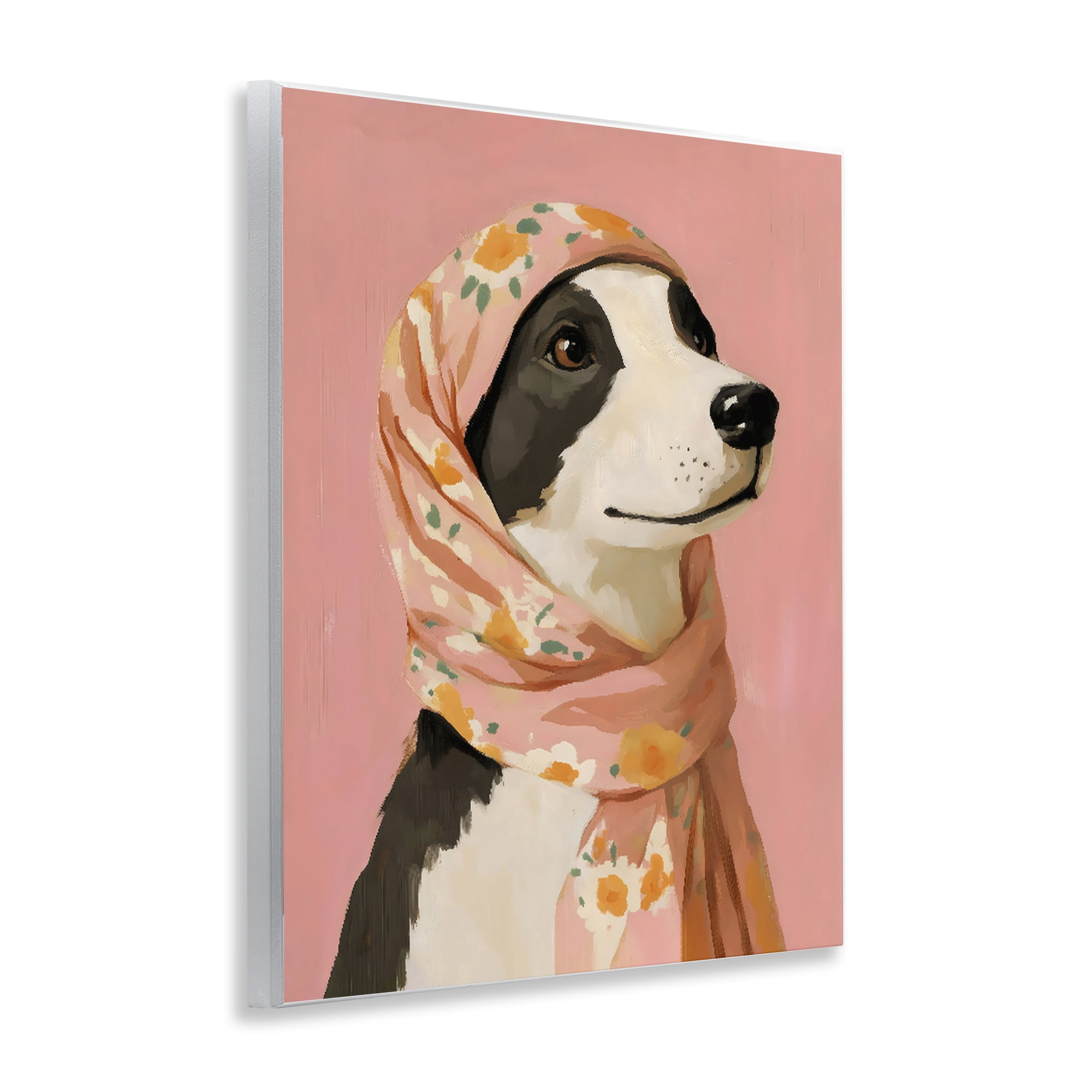 Stupell Industries Dog Babushka in Floral Scarf Wall Plaque Art, design by The Prints Vibe