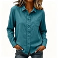 thumbnail image 2 of ClodeEU Women's Collared Button Down Long Sleeve Shirt,Casual Office Blouse Green,Women's Plus XL, 2 of 6