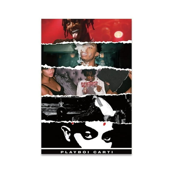 Rapper Playboi Carti Poster Album Cover Posters for Room Aesthetic Music Wall Art Prints for Teen Bedroom, Dorm, Office Decor And Gift Ideas