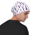 thumbnail image 4 of Naloa Lavender Flowers Soft Beanie Hat, Knit Beanie Daily Beanie in Fine Knit for Women Men Winter Travel, Outdoor, 4 of 7