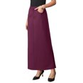 thumbnail image 4 of INSPIRE CHIC Work Pencil Skirt for Women's High Waist Pockets Slip Back Office Midi Bodycon Skirts L Burgundy, 4 of 6
