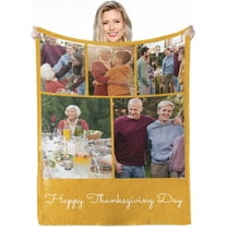Personalised Blanket,Custom Blanket with Words Picture Collage Customized Blankets, Birthday Souvenir Gifts Personalized Throw Blanket for Father, Mom, Kids, Dogs, Friends or Lover 31" X 47"