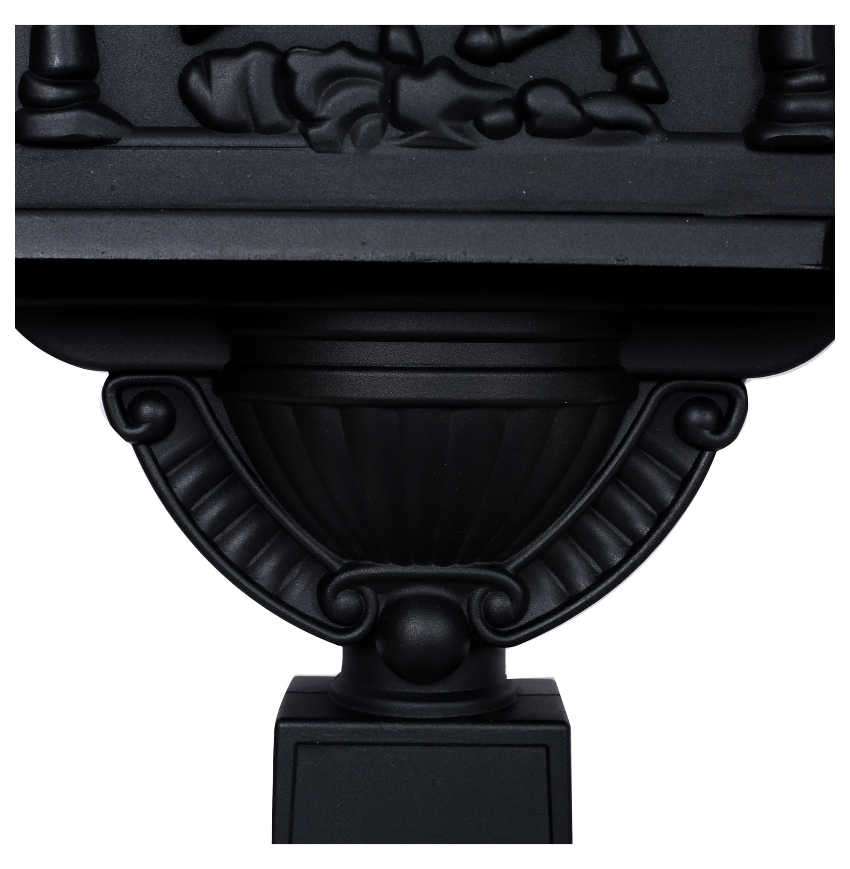 Cast Aluminum Mailbox, Black - Locking Post Box, Heavy Duty Postal Mail Box for Outdoor Use