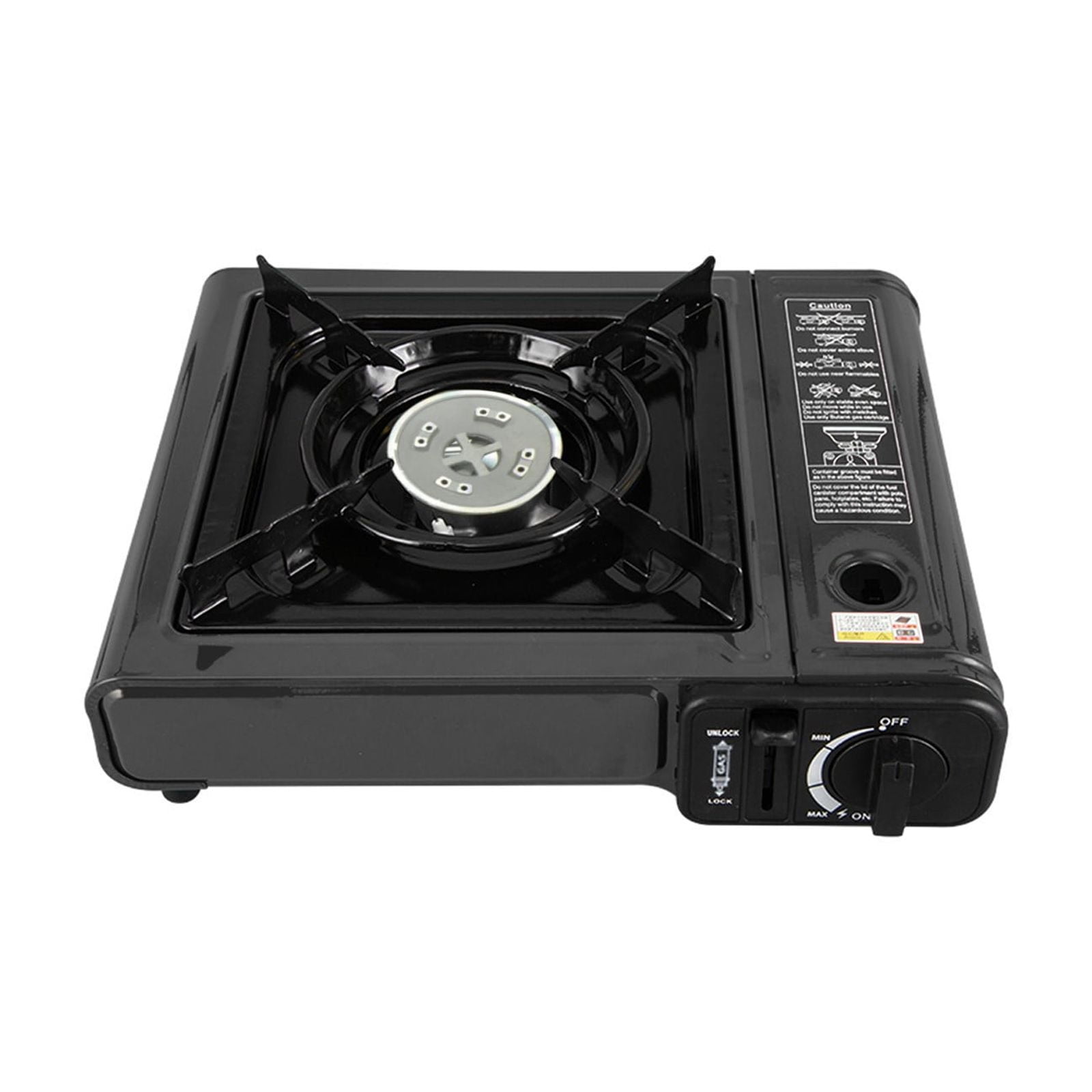 Portable Butane Stove, Metal, Black White Green Red, 13.38x9.84x3.14in, Double Wind Guard, Safe for Camping Backpacking