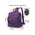 thumbnail image 3 of Gustave Backpack Purse for Women Anti-Theft Travel Convertible Backpack Shoulder Bag Nylon Waterproof Casual Daypack Satchel Handbag "Purple", 3 of 10