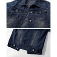 thumbnail image 5 of LISTHA Women's Denim Jackets 3/4 Sleeve Lapel Button Down Cropped Coats Trendy 2025 Lightweight Jean Jackets Dark Blue XL, 5 of 5