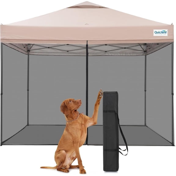 MMZP 10x10 Pop Up Screened Gazebo, Instant Setup, Netting, Waterproof, UV Protection