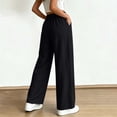 thumbnail image 7 of LIaqionyy Women's Straight Leg Pants Elastic Waist Drawstring Flowy Loose Lounge Lightweight Trousers with Pockets, 7 of 7