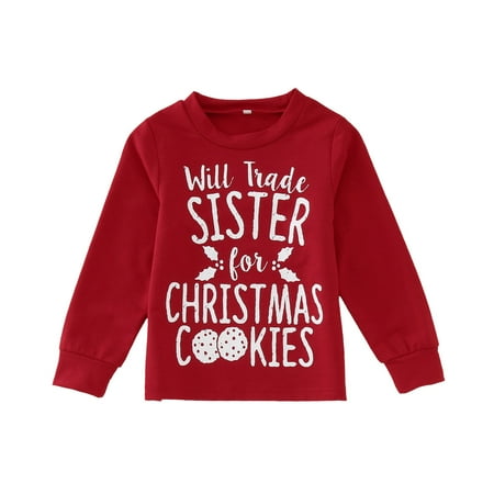 

Otqutp Baby Warm Pullovers Toddler Boys Girls Christmas Long Sleeve Letter Prints Pullover Kids Sweatshirt Tops Clothes Baby Outfits for Unisex Baby (Red 4-5 Years)
