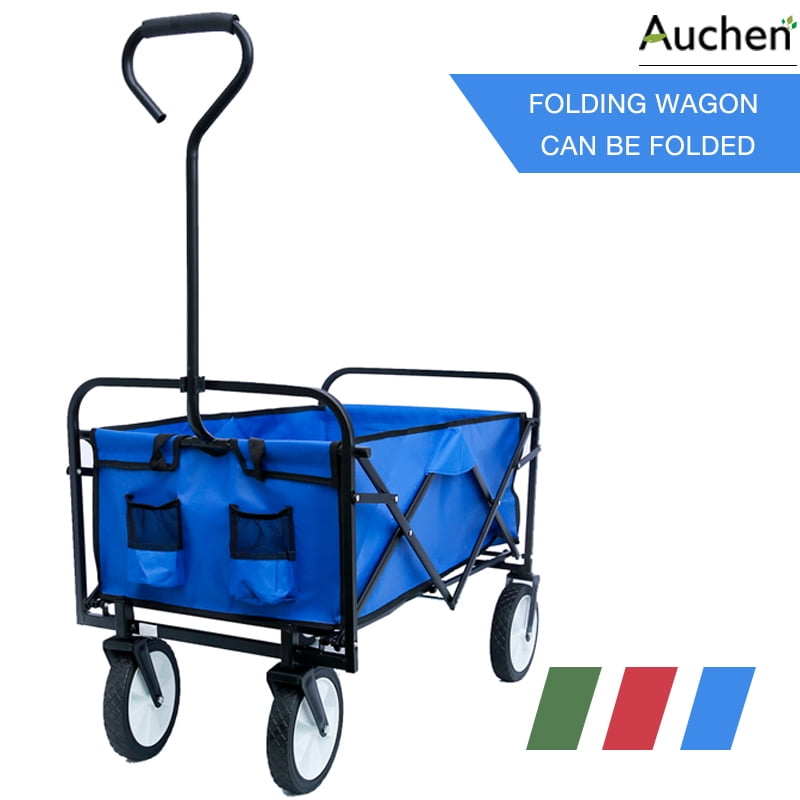 Folding Wagon Cart/Utility Wagon/Collapsible Beach Wagon,AUCHEN Outdoor