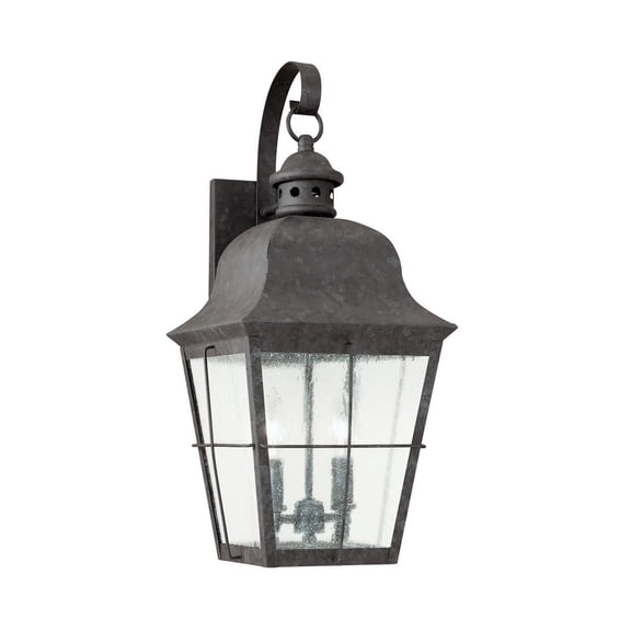 Sea Gull Lighting 8463EN-46 Two Light Outdoor Oxidized Bronze Clear Seeded Weathered Copper
