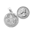 thumbnail image 3 of Rhodium Plated 925 Sterling Silver Saint Lazarus Medallion, 3 of 5