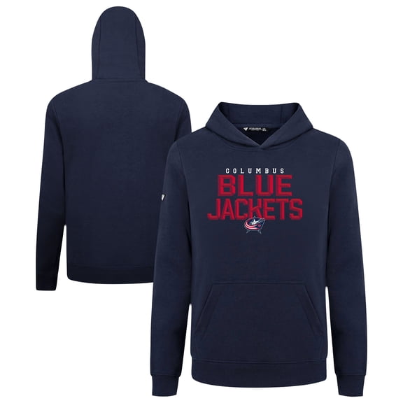Youth Levelwear Navy Columbus Blue Jackets Podium Carve Pullover Hoodie