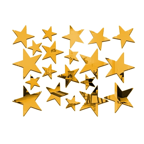Paquete de 20 pegatinas de espejo para pared Yuarrent calcomanías acrílicas decorativas oro
