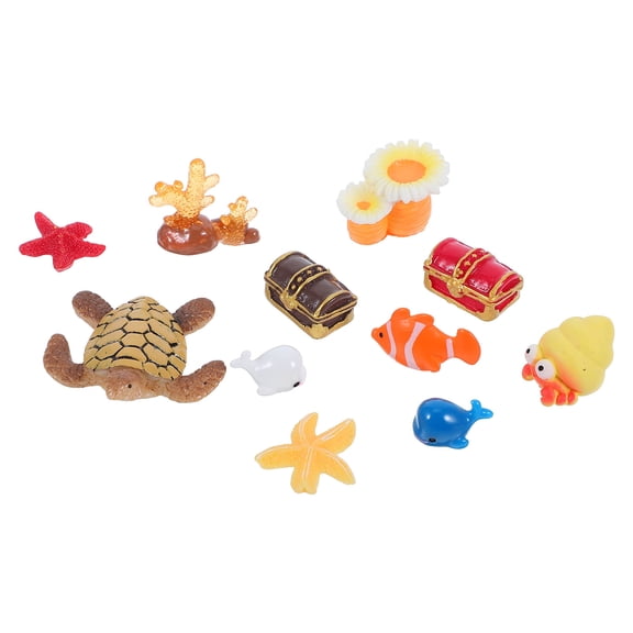 TEHAUX Sea Turtle Figurine Miniature Beach Decoration Multi 11pcs