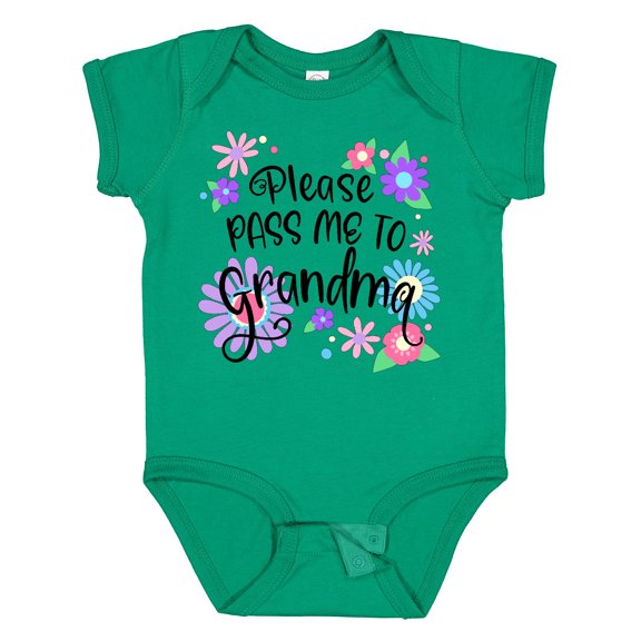 Inktastic Please Pass Me to Grandma with Flowers Boys or Girls Baby Bodysuit