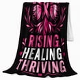 thumbnail image 2 of Rising Healing Thriving Phoenix Butterfly Breast Cancer Awareness, Dramatic Artistic Scene, Warm Flannel Blanket for Living Room and Bedroom, Art Lovers Valentine's Day Gift, Artistic Home Decor, 2 of 7