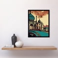 thumbnail image 2 of Brighton City Royal Pavilion Ornate Illustration Art Print Framed Poster Wall Decor 12x16 inch, 2 of 5