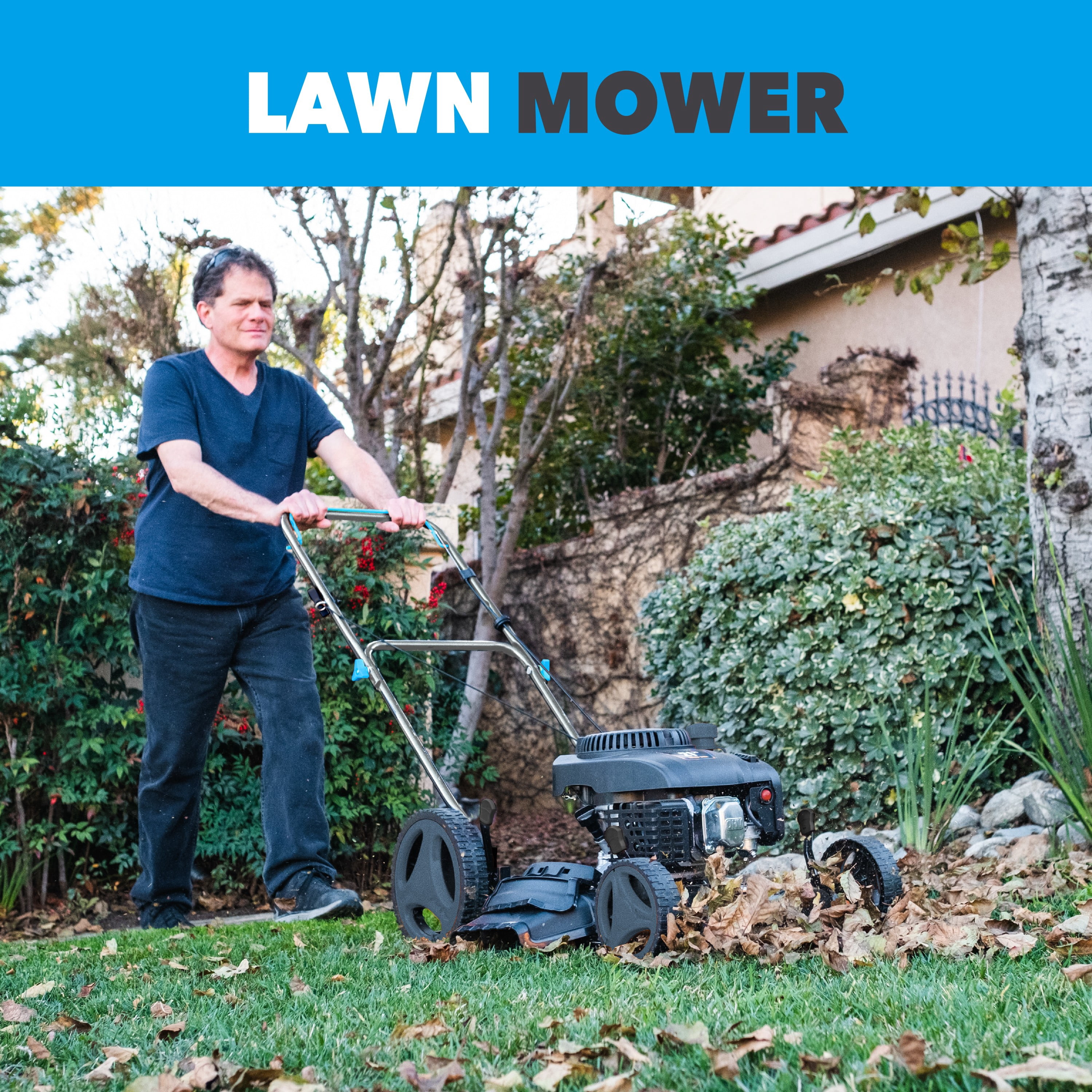 Pulsar 21" Big Wheel Gas Push Lawn Mower with 200cc 4-Stroke Engine with Side Discharge & Mulching