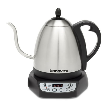 Bonavita 1.0L Variable Temperature Gooseneck Electric Kettle, (Best Electric Tea Kettle Variable Temperature)