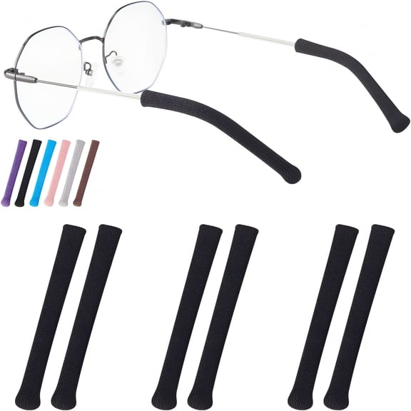 HBMYN Glasses Ear Cushion Longer Length with Soft Knitting Cotton,Anti-Slip Elastic Eyeglasses Ear Grips for Glasses,Sunglass Temple Tips Sleeve Retainer-Eye Glasses Ear Cushions